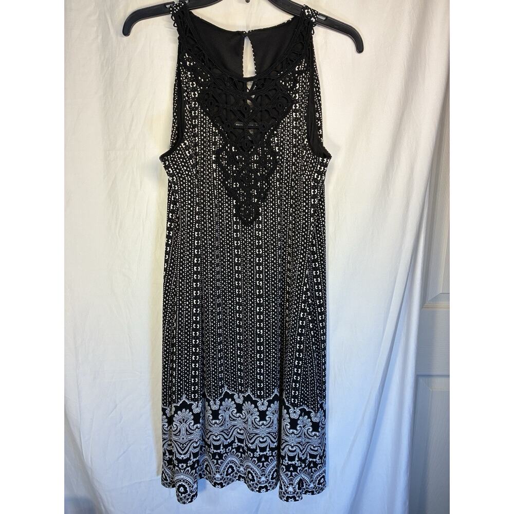 White House Black Market Large Sleeveless Women's Black Casual Dress Lined